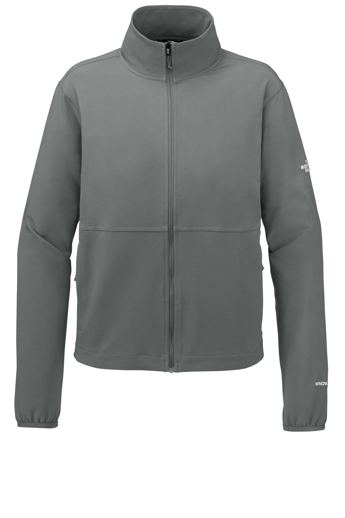 Front View of SmokedPrGy The North Face Women's Edge Stretch Soft Shell Jacket NF0A8ENP