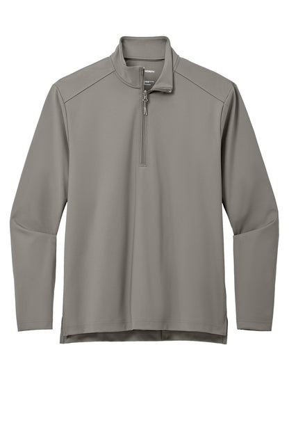 Front View of SmokeGrey Port Authority C-FREE Double Knit 1/4-Zip K880