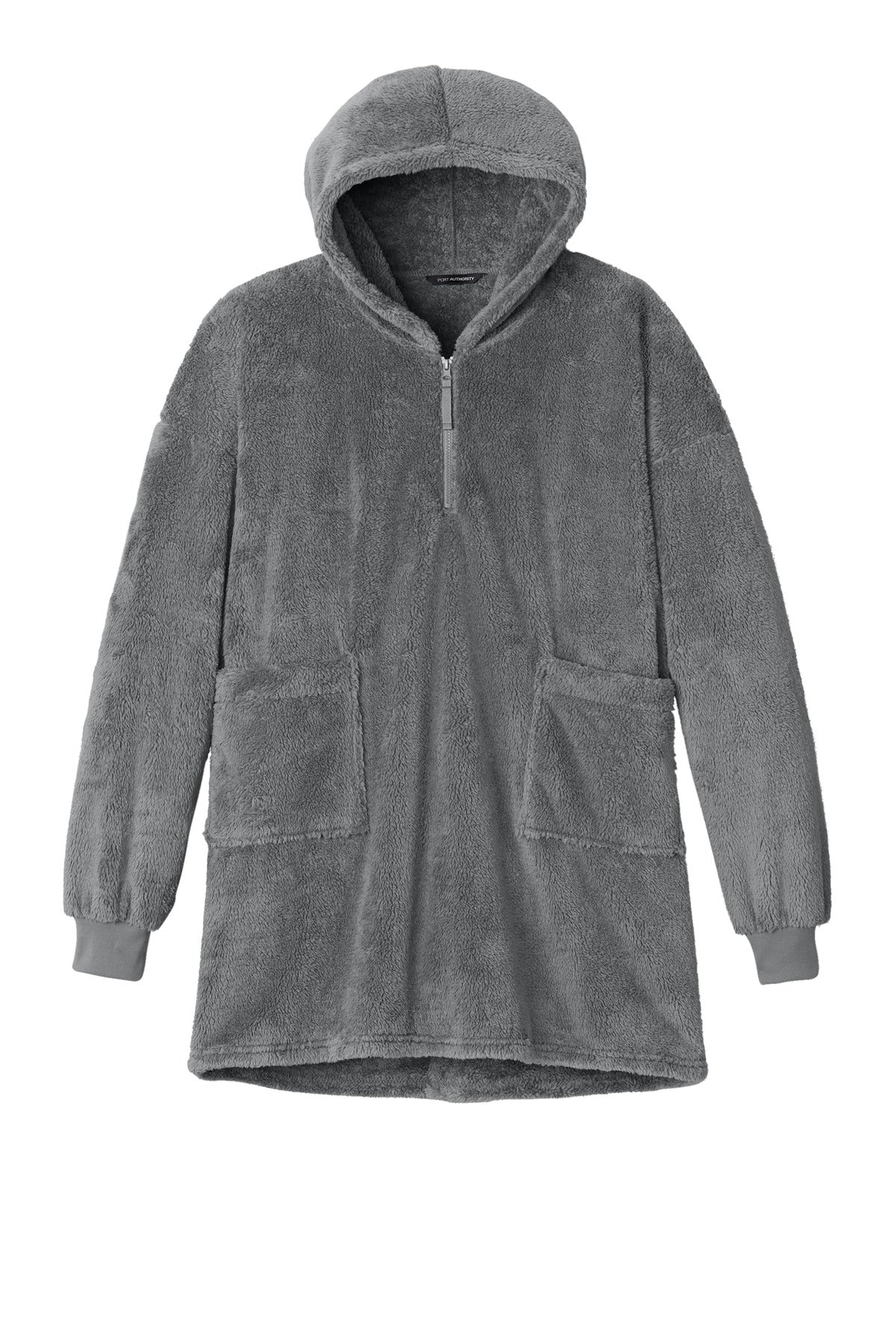 Front View of SmokeGrey Port Authority Plush Poncho BP42
