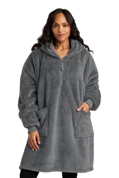 Front View of SmokeGrey Port Authority Plush Poncho BP42