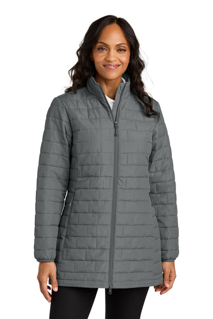 Front View of SmokeGrey Port Authority Women's C-FREE Brick Jacket L854