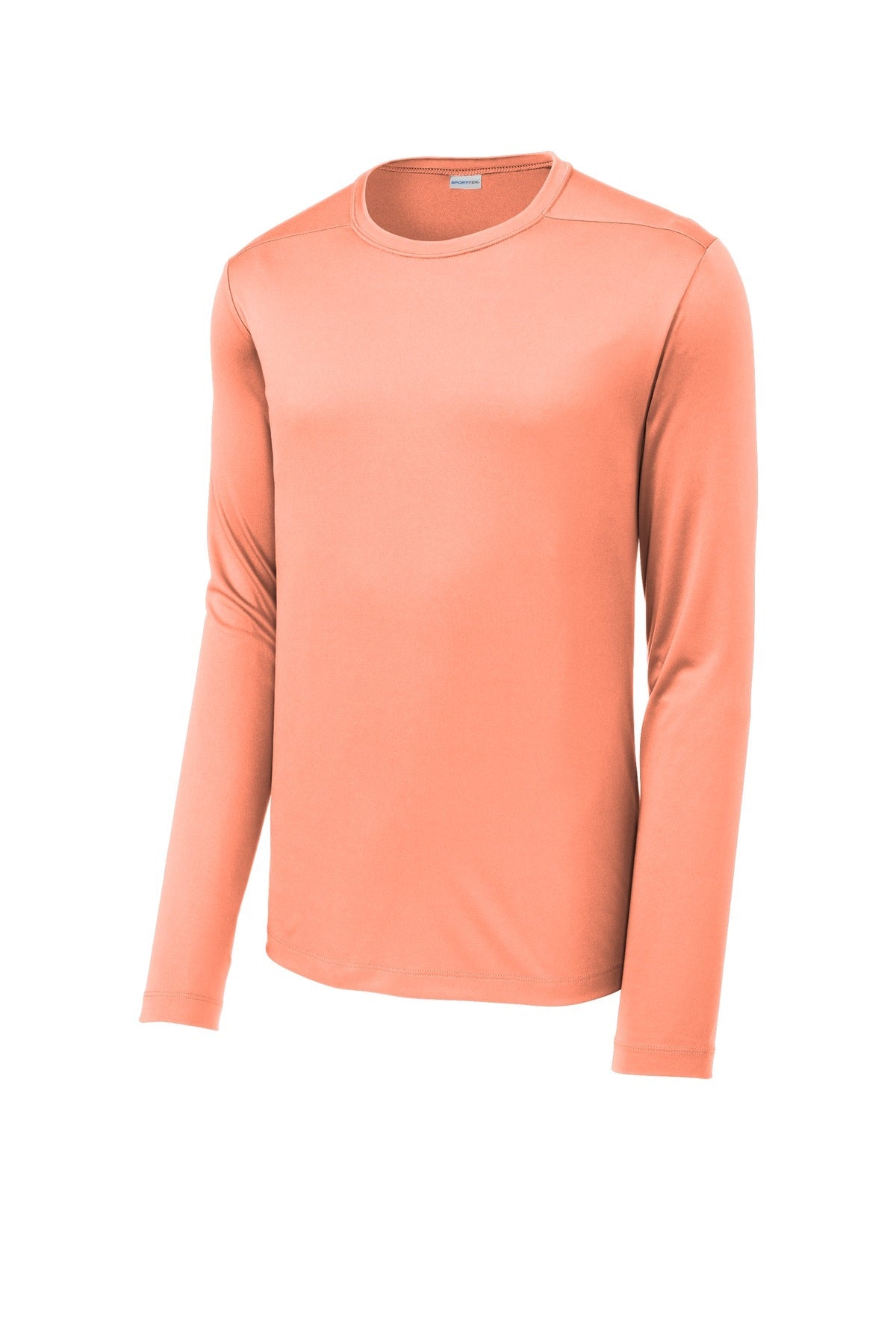 Front View of Soft Coral Sport-Tek Posi-UV Pro Long Sleeve Tee. ST420LS
