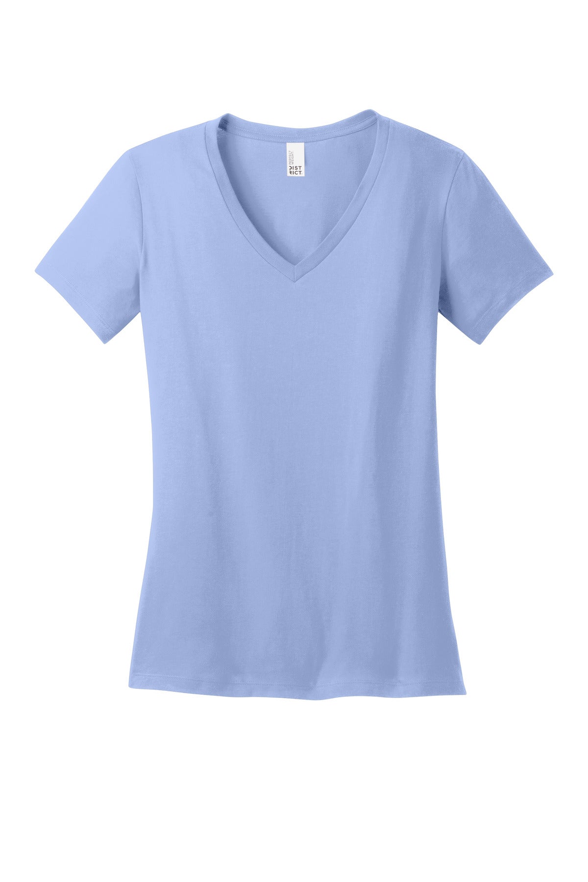 Front View of SoftLilac District - Women's Perfect Weight V-Neck Tee. DM1170L