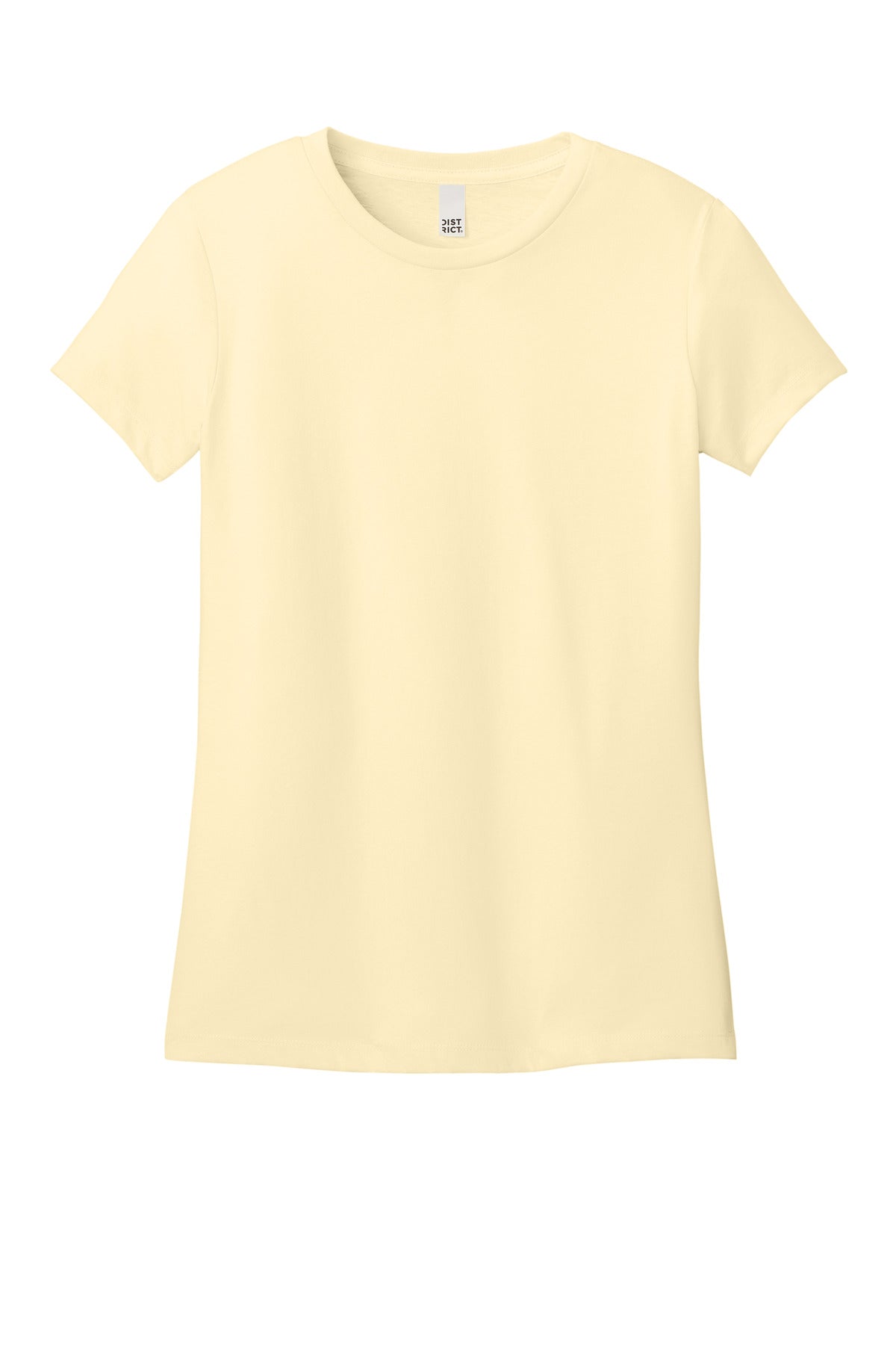 Front View of SoftYellow District Women's Perfect Weight CVC Tee DT188