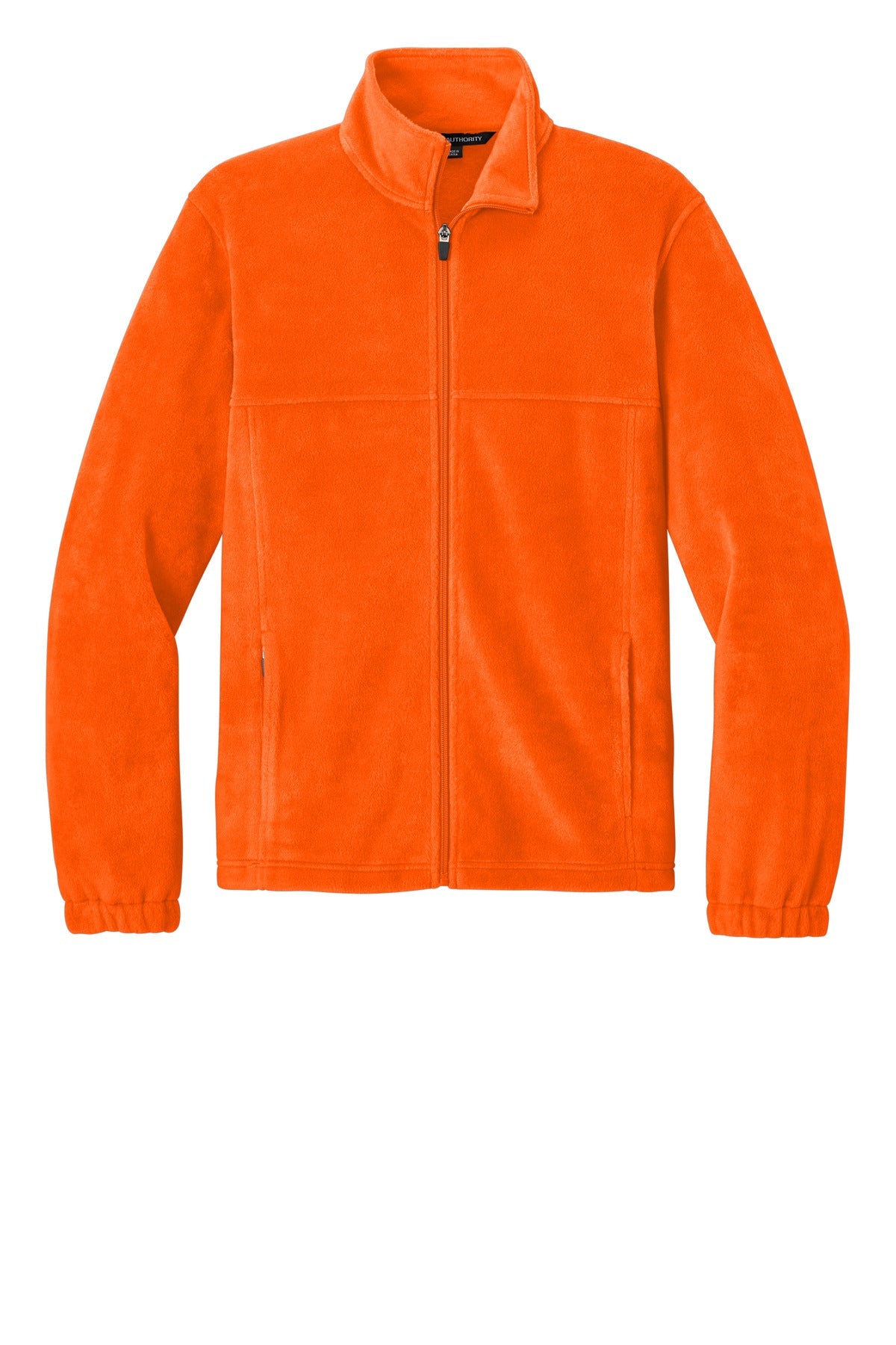 Front View of SOrange Port Authority Plush Fleece Full-Zip Jacket F190