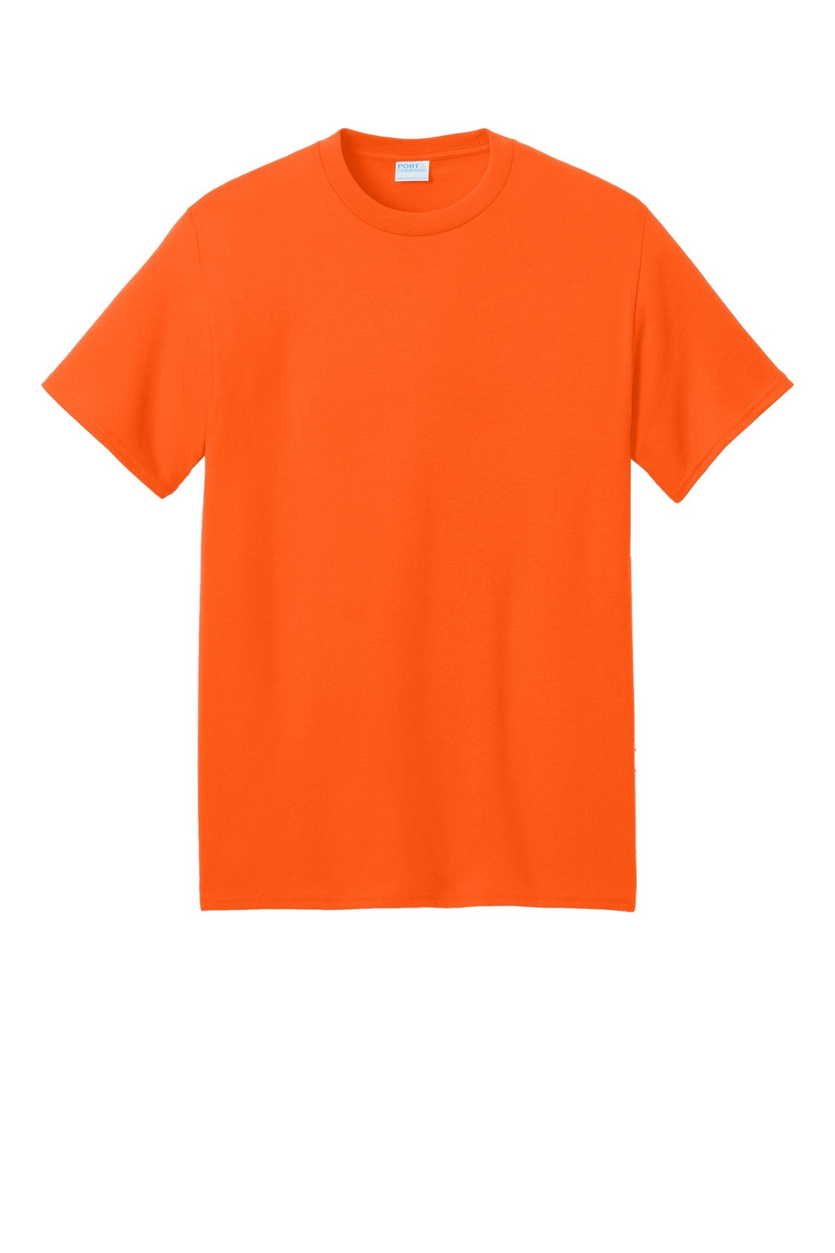 Front View of SOrange Port & Co Core Blend Recycled Tee PC01