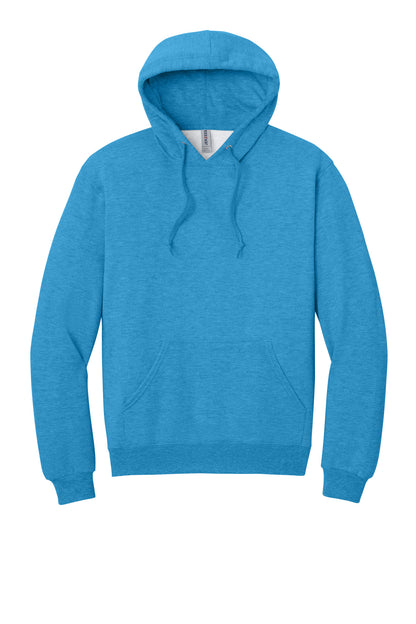 Front View of SoulBluHtr Jerzees Ultimate Unisex CVC Ring Spun Hooded Sweatshirt IC49M