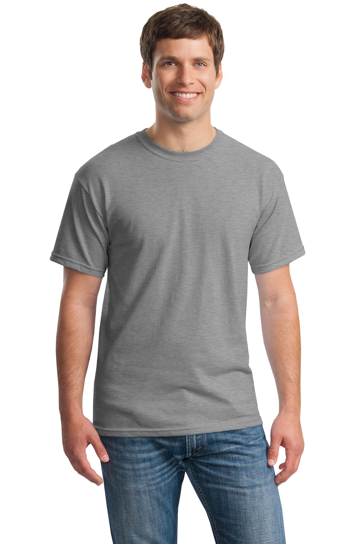 Front View of Sport Grey Gildan - Heavy Cotton 100% Cotton T-Shirt. 5000