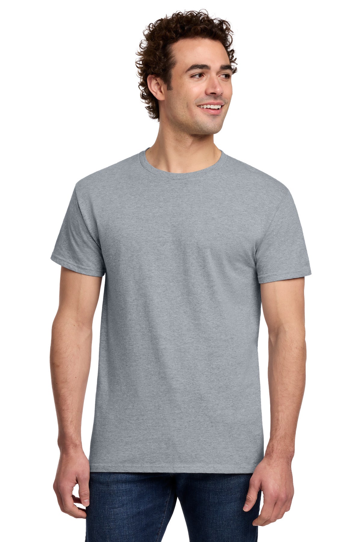 Front View of SportGrey Gildan Light Cotton Tee 3000
