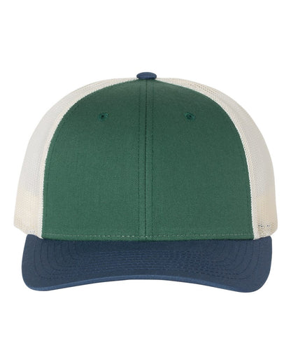 Front View of Spruce/ Birch/ Light Navy Low Pro Trucker Cap - 115