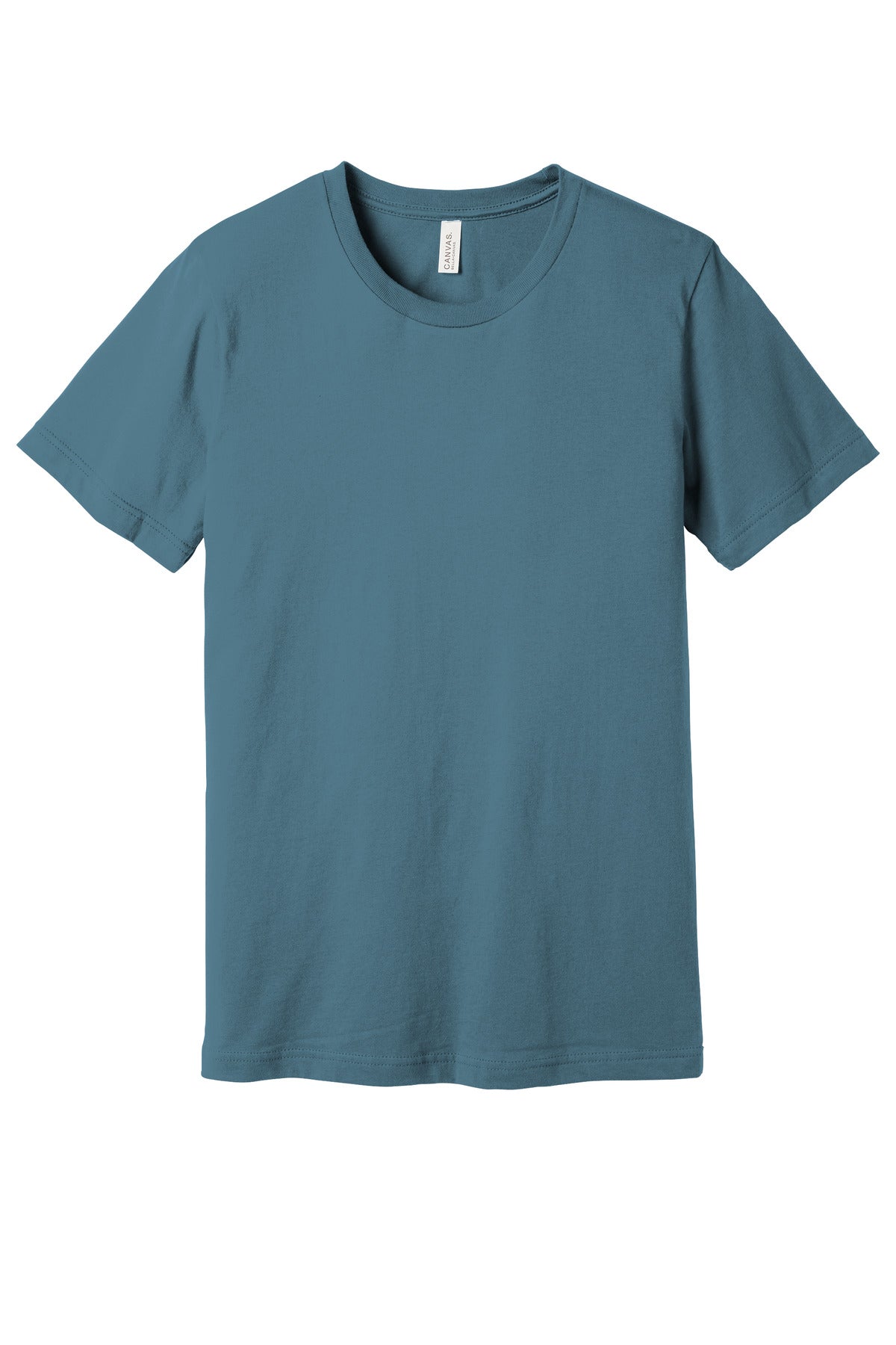 Front View of Steel Blue BELLA+CANVAS Unisex Jersey Short Sleeve Tee. BC3001