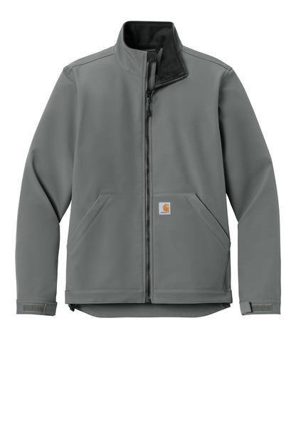 Front View of Steel Carhartt Rain Defender Soft Shell Jacket CT106438