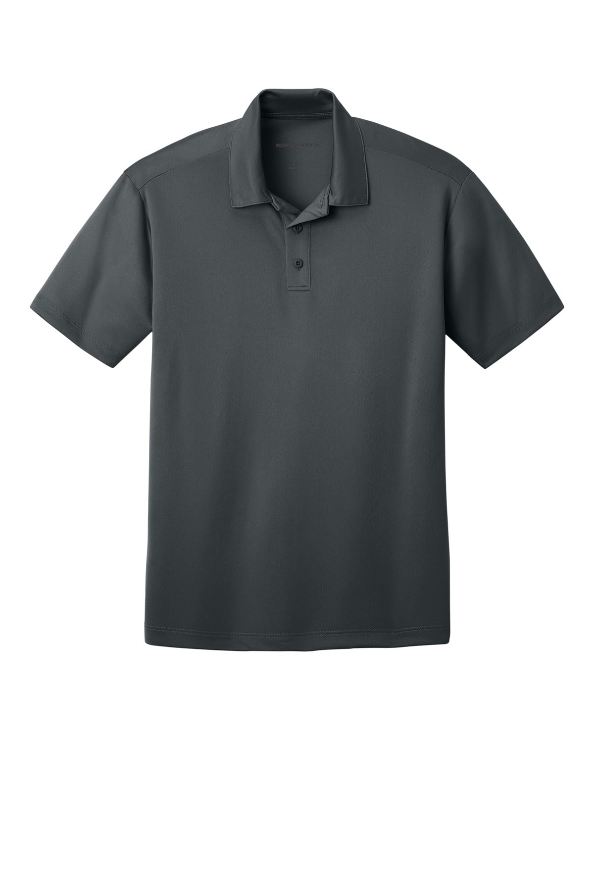 Front View of Steel Grey Port Authority Silk Touch Performance Polo. K540