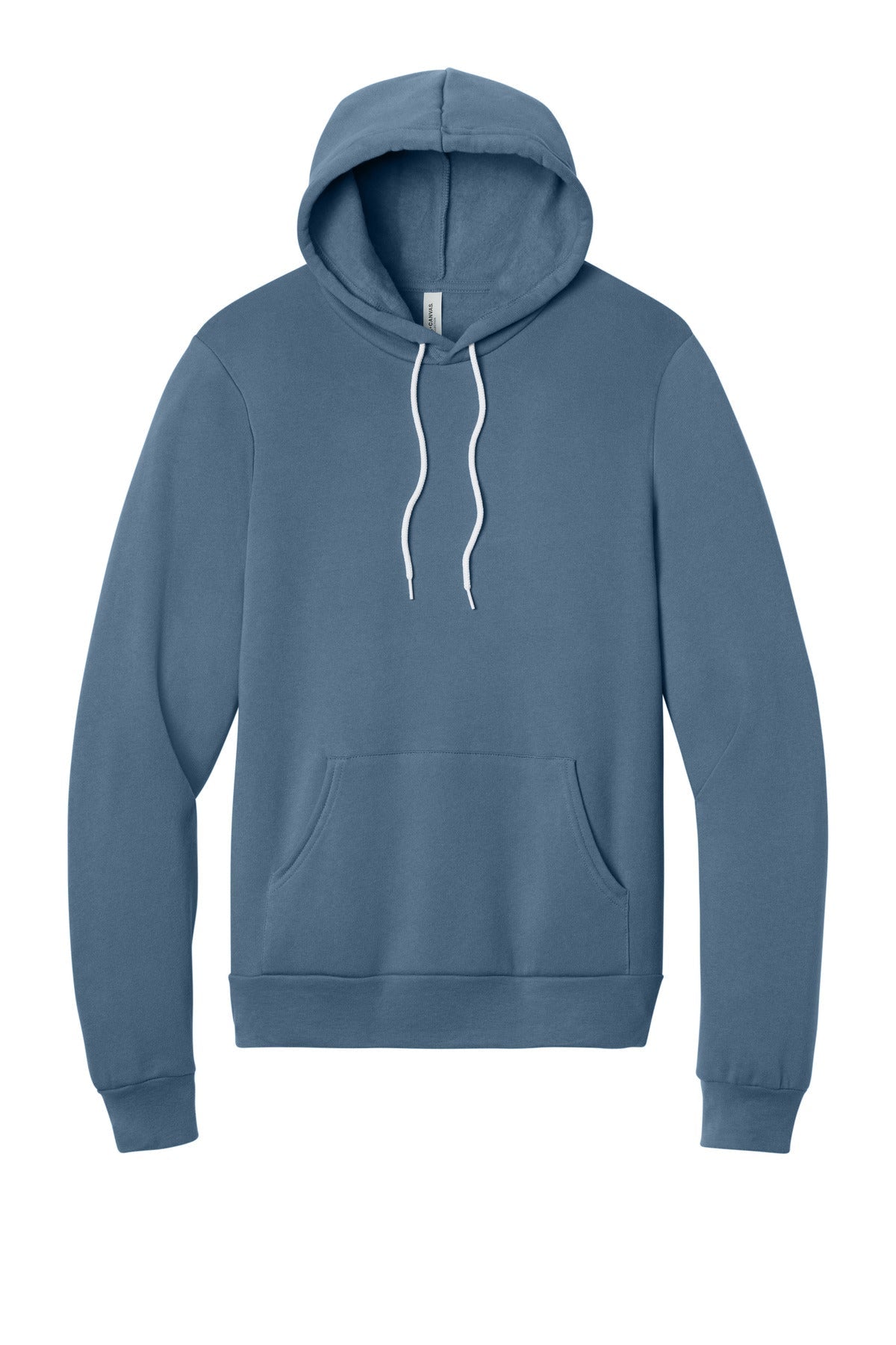 Front View of SteelBlue BELLA+CANVAS Unisex Sponge Fleece Pullover Hoodie. BC3719
