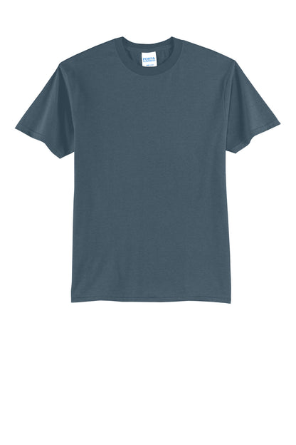 Front View of SteelBlue Port & Co Core Blend Tee. PC55