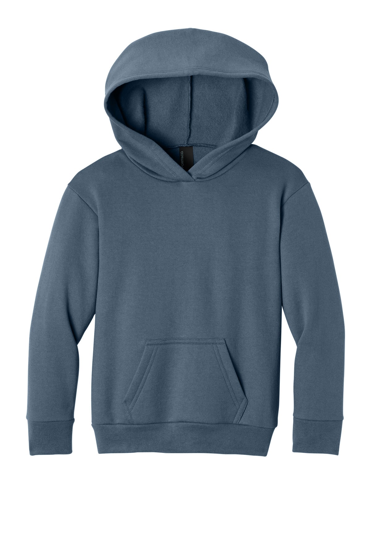 Front View of SteelBlue Port & Co Youth Easy Fleece Pullover Hooded Sweatshirt PC68YH