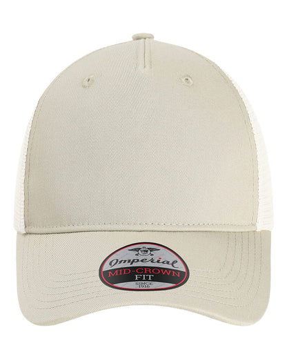 Front View of Stone Khaki/ Stone The Gambit Mesh Back Cap - X240M