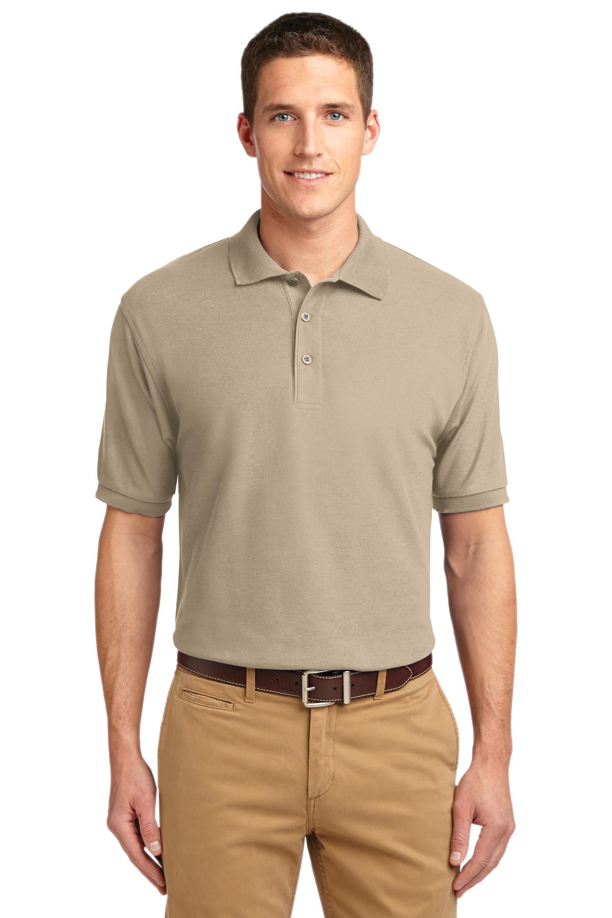 Front View of Stone Port Authority Extended Size Silk Touch Polo K500ES