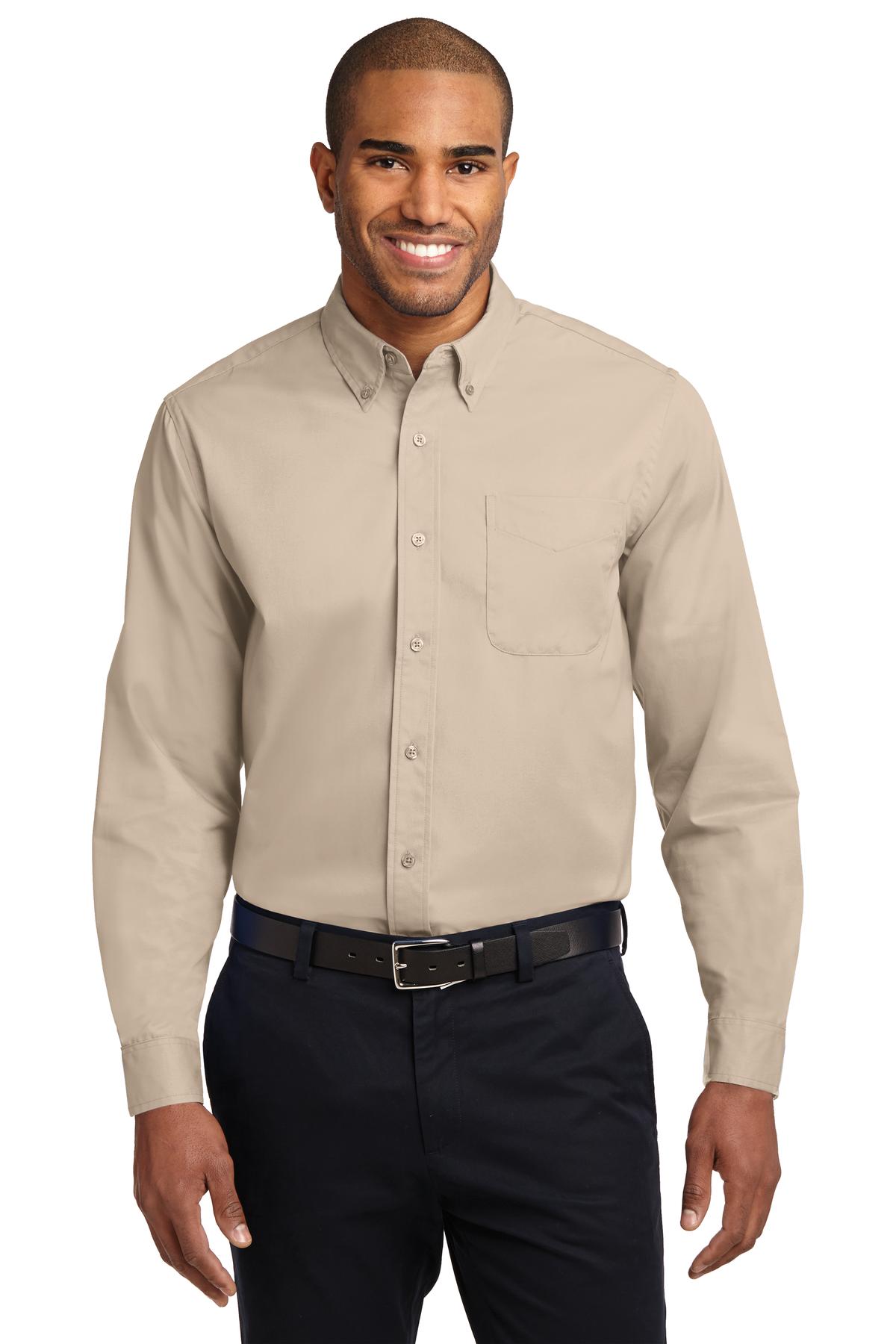 Front View of Stone Port Authority Long Sleeve Easy Care Shirt S608