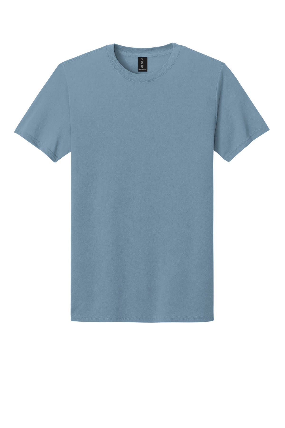 Front View of StoneBlue Gildan Gildan Performance T-Shirt. 42000
