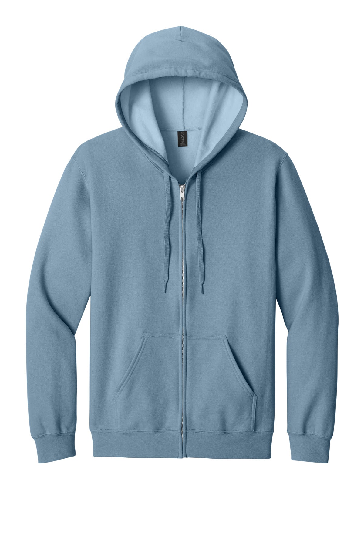 Front View of StoneBlue Gildan Softstyle Midweight Fleece Full-Zip Hooded Sweatshirt SF600
