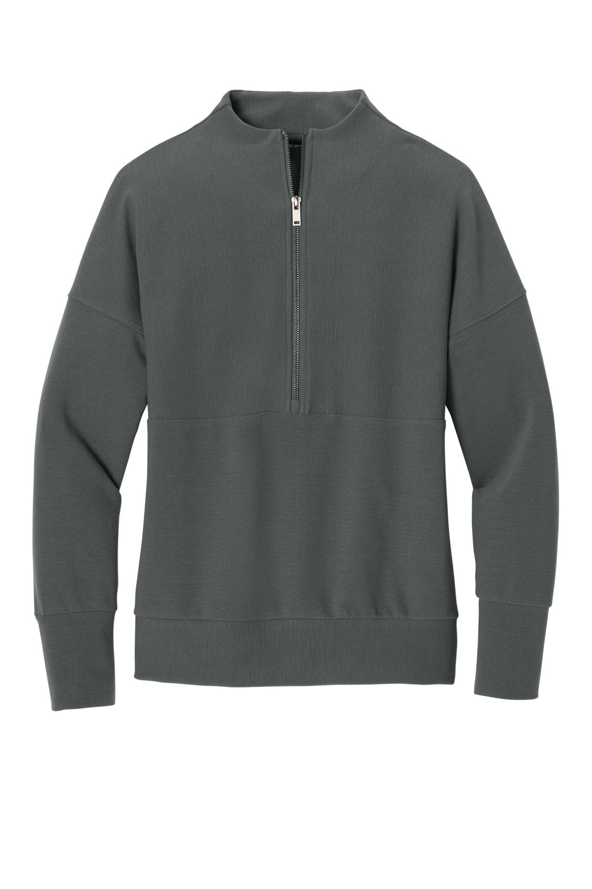 Front View of StormGrey Mercer+Mettle Women's Linear Texture 1/4-Zip MM3041