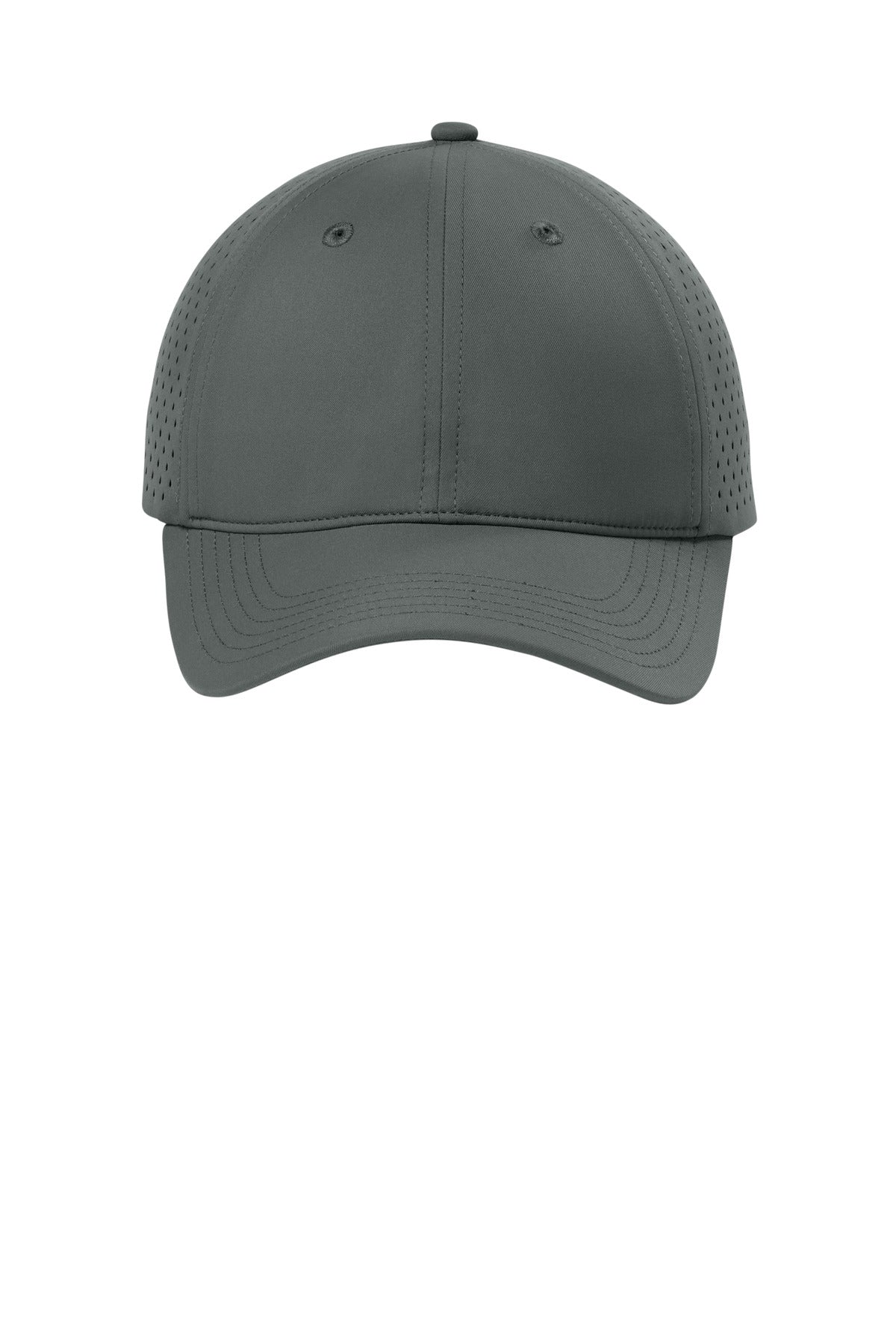 Front View of StormGrey Port Authority All-Day Performance UPF Perforated Cap C995