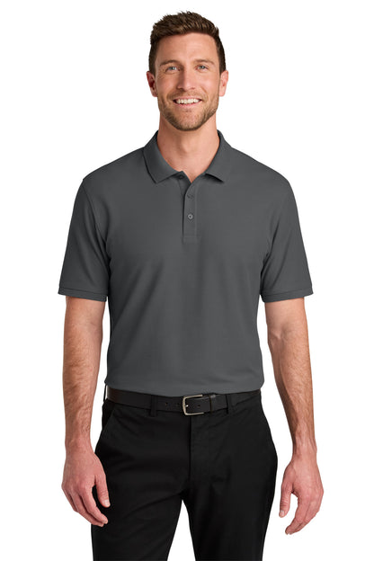 Front View of StormGrey Port Authority Tall Wearever Signature Pique Polo TLK200
