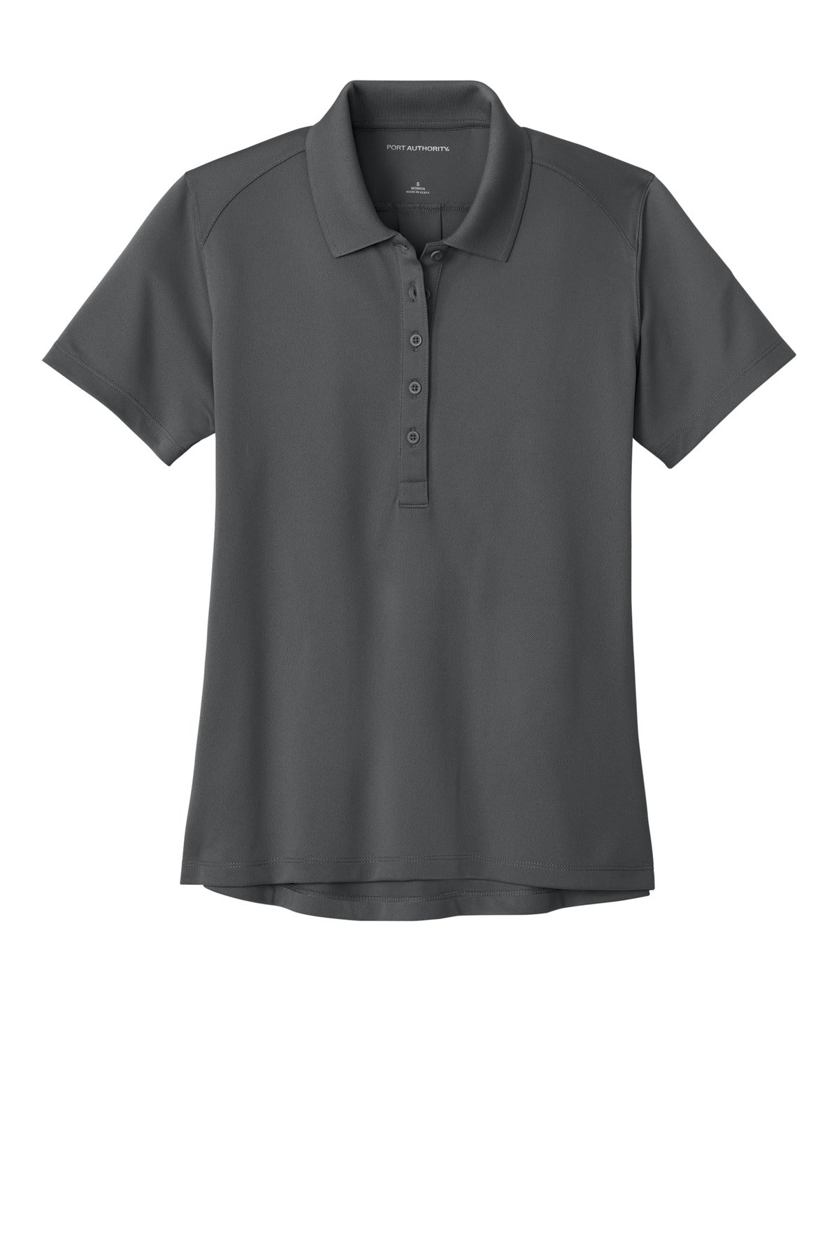Front View of StormGrey Port Authority Women's Wearever Performance Pique Polo LK240