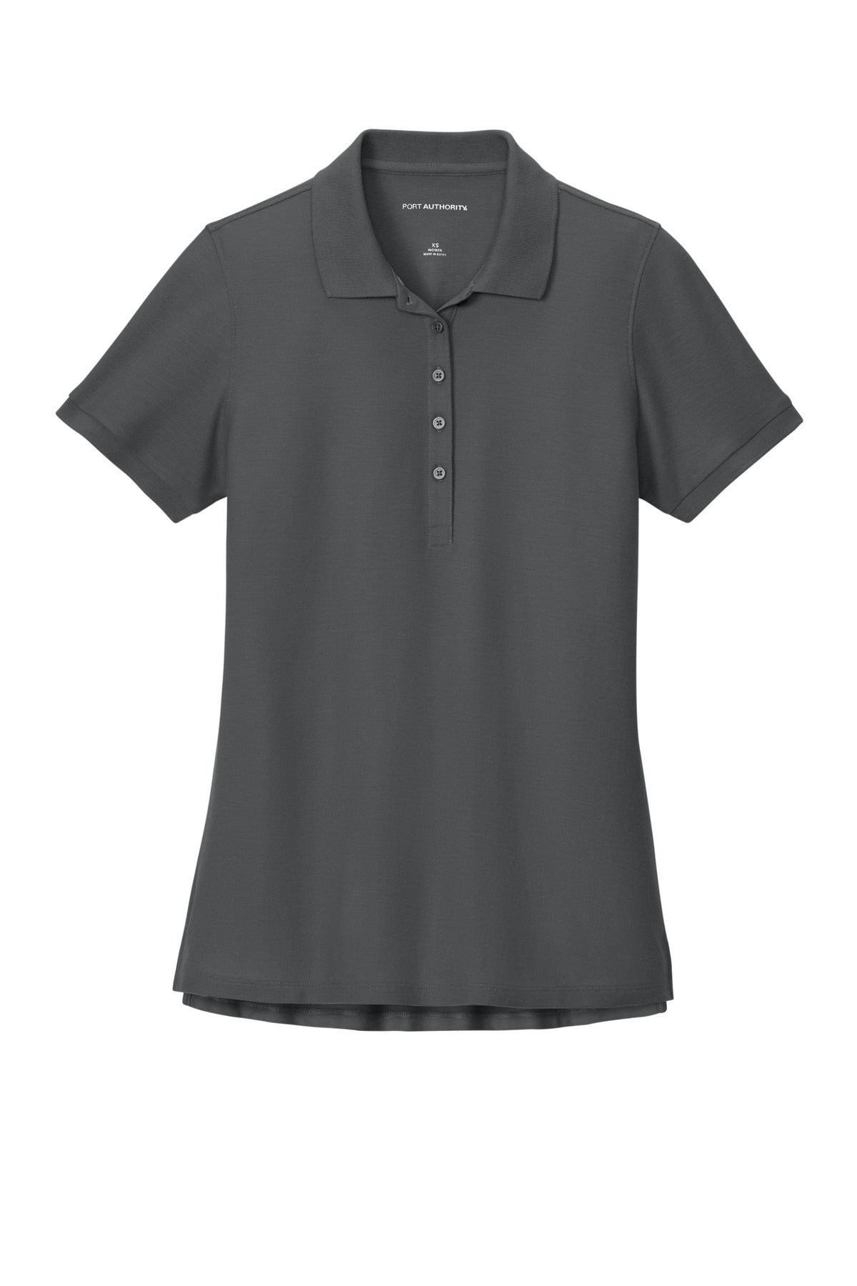 Front View of StormGrey Port Authority Women's Wearever Signature Pique Polo LK200