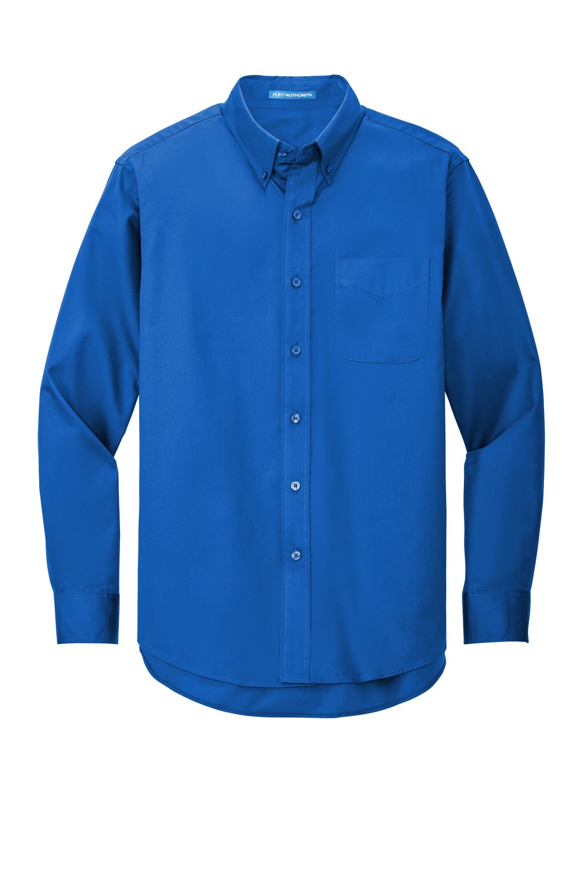 Front View of Strong Blue Port Authority Extended Size Long Sleeve Easy Care Shirt S608ES