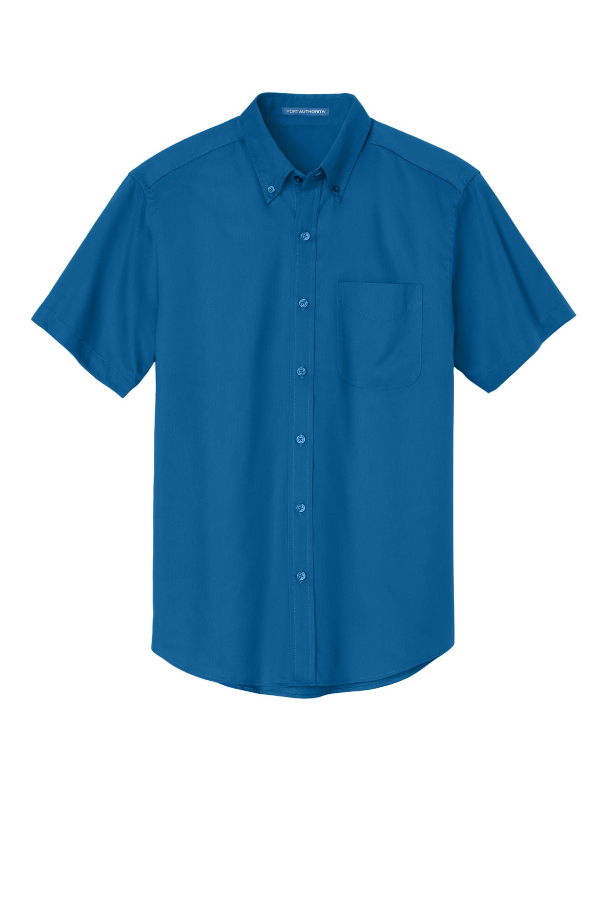 Front View of Strong Blue Port Authority Short Sleeve Easy Care Shirt. S508