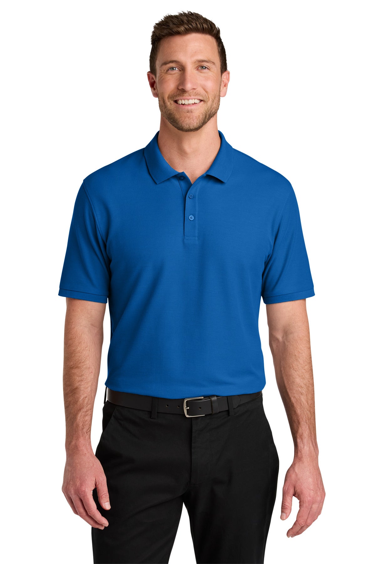 Front View of StrongBlue Port Authority Wearever Signature Pique Polo K200