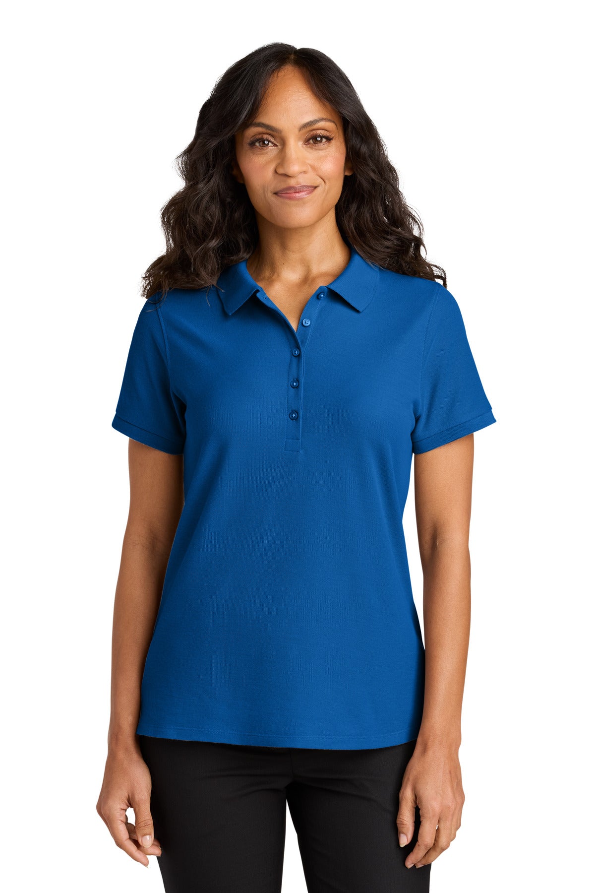 Front View of StrongBlue Port Authority Women's Wearever Signature Pique Polo LK200