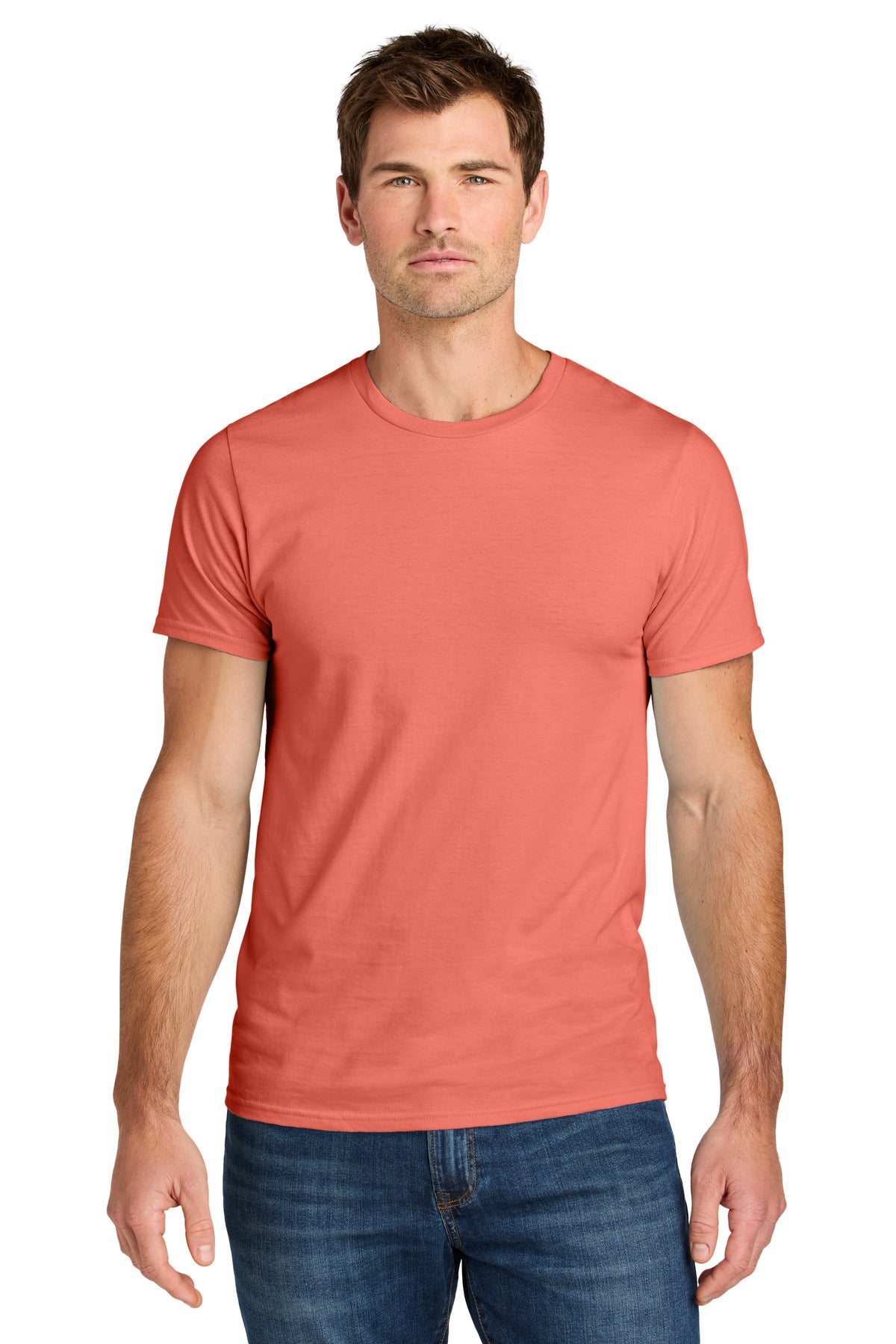 Front View of SunsetCorl Jerzees Ultimate Unisex Ring Spun T-Shirt IC46M