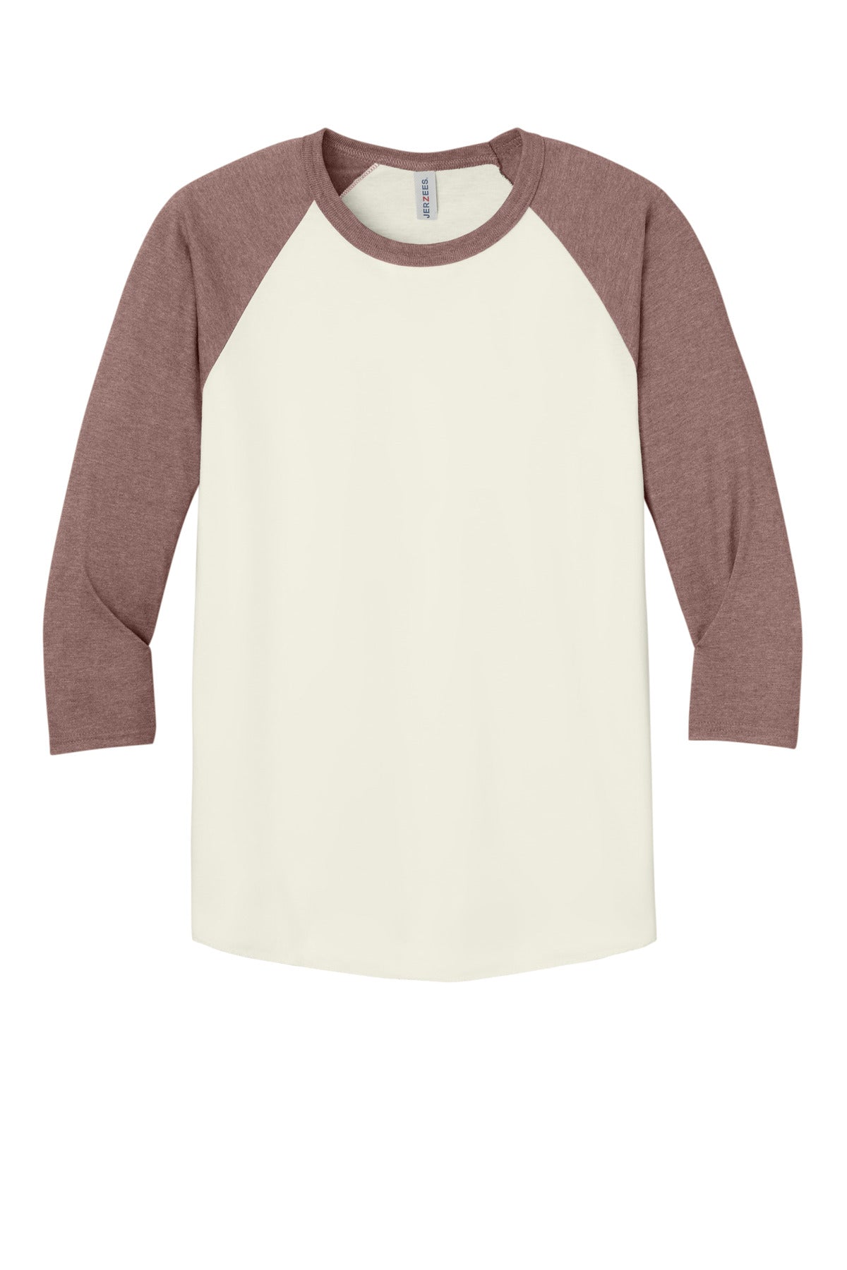 Front View of SwCrH/HMve Jerzees Unisex Premium Blend Combed Ring Spun 3/4-Sleeve Raglan 560R