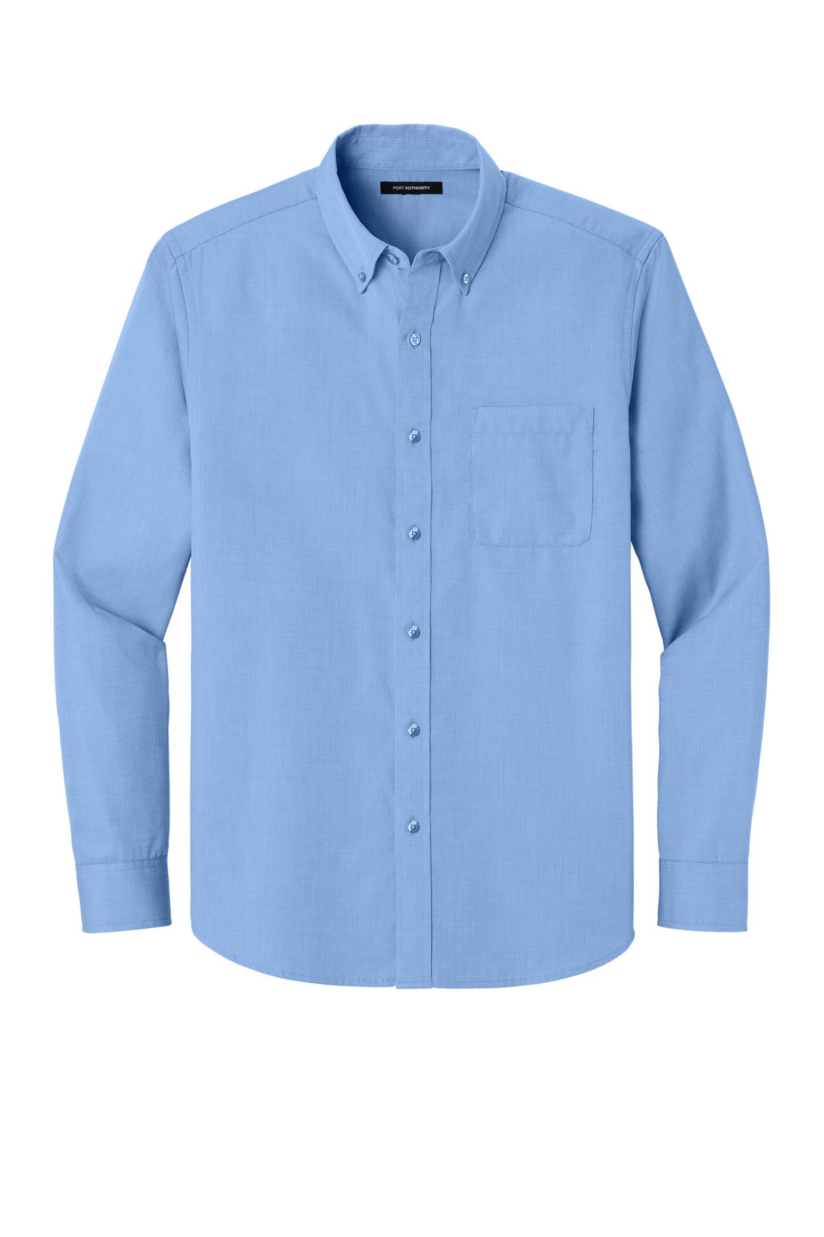Front View of SwissBlue Port Authority Long Sleeve Nailhead Easy Care Shirt W816