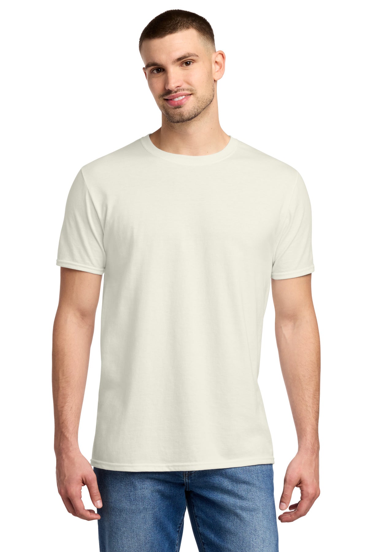 Front View of SwtCrmHthr Jerzees Premium Blend Ring Spun T-Shirt 560M