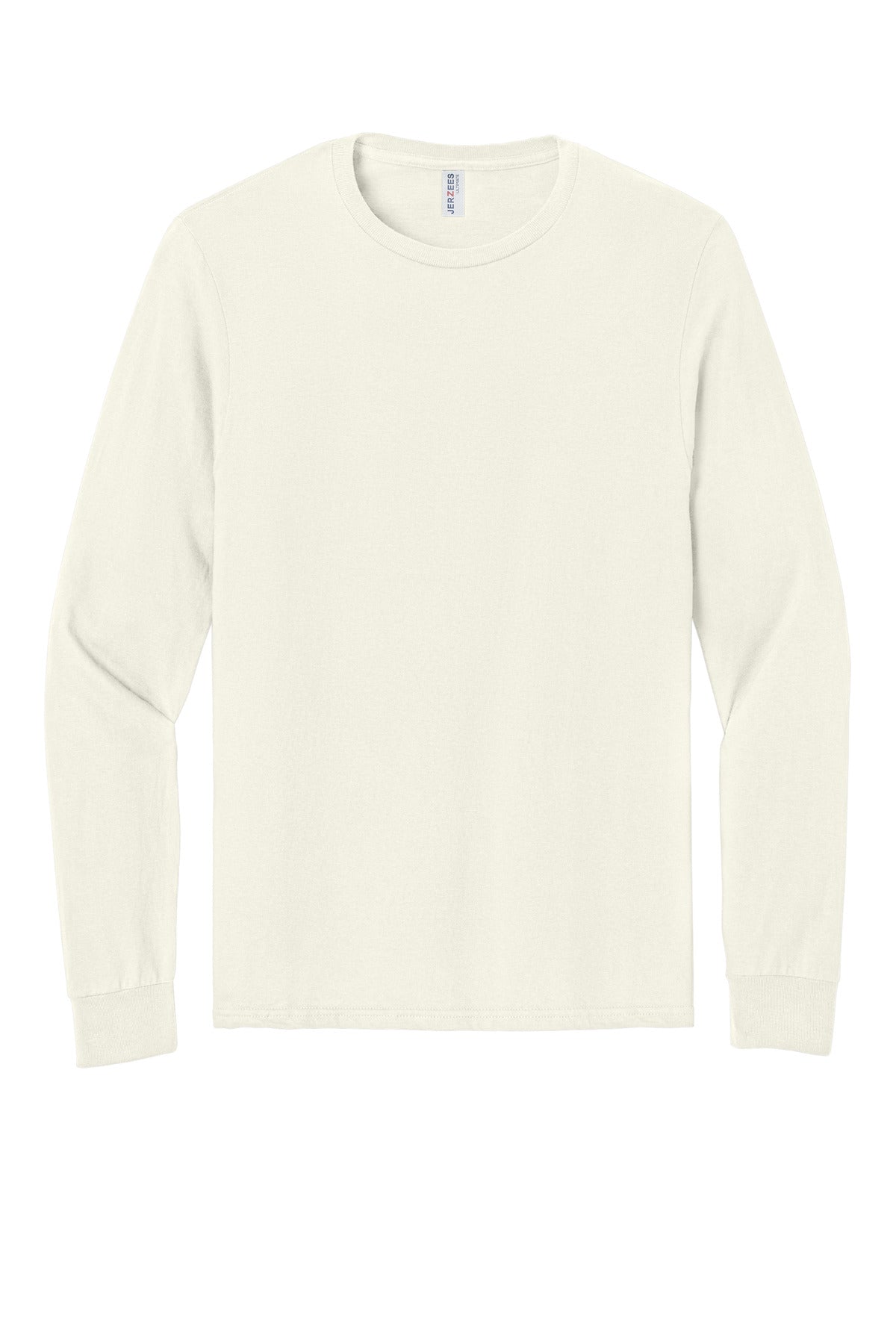 Front View of SwtCrmHthr Jerzees Ultimate Unisex Ring Spun Long Sleeve T-Shirt IC46L