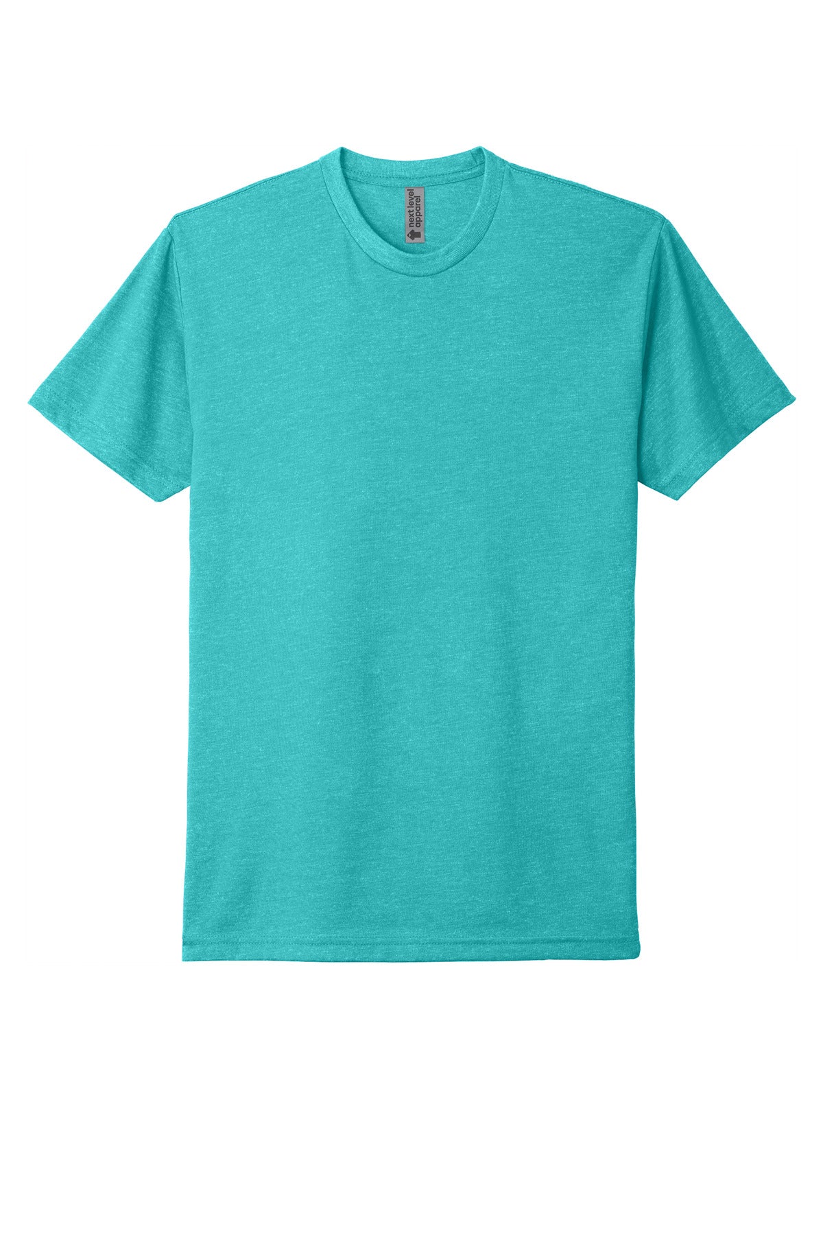Front View of TahitiBlue Next Level Apparel Adult CVC Tee. NL6210