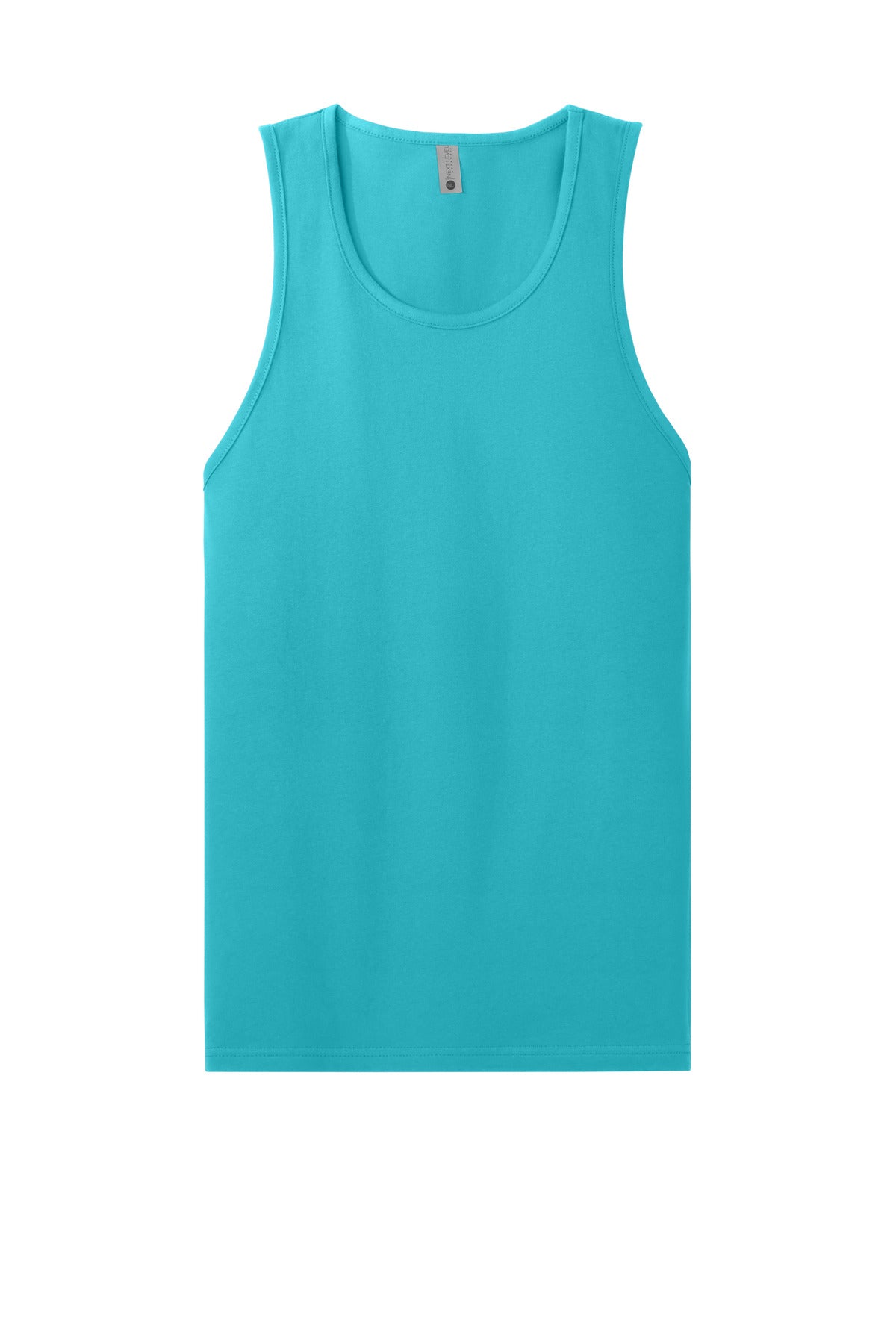 Front View of TahitiBlue Next Level Apparel Cotton Muscle Tank NL3633