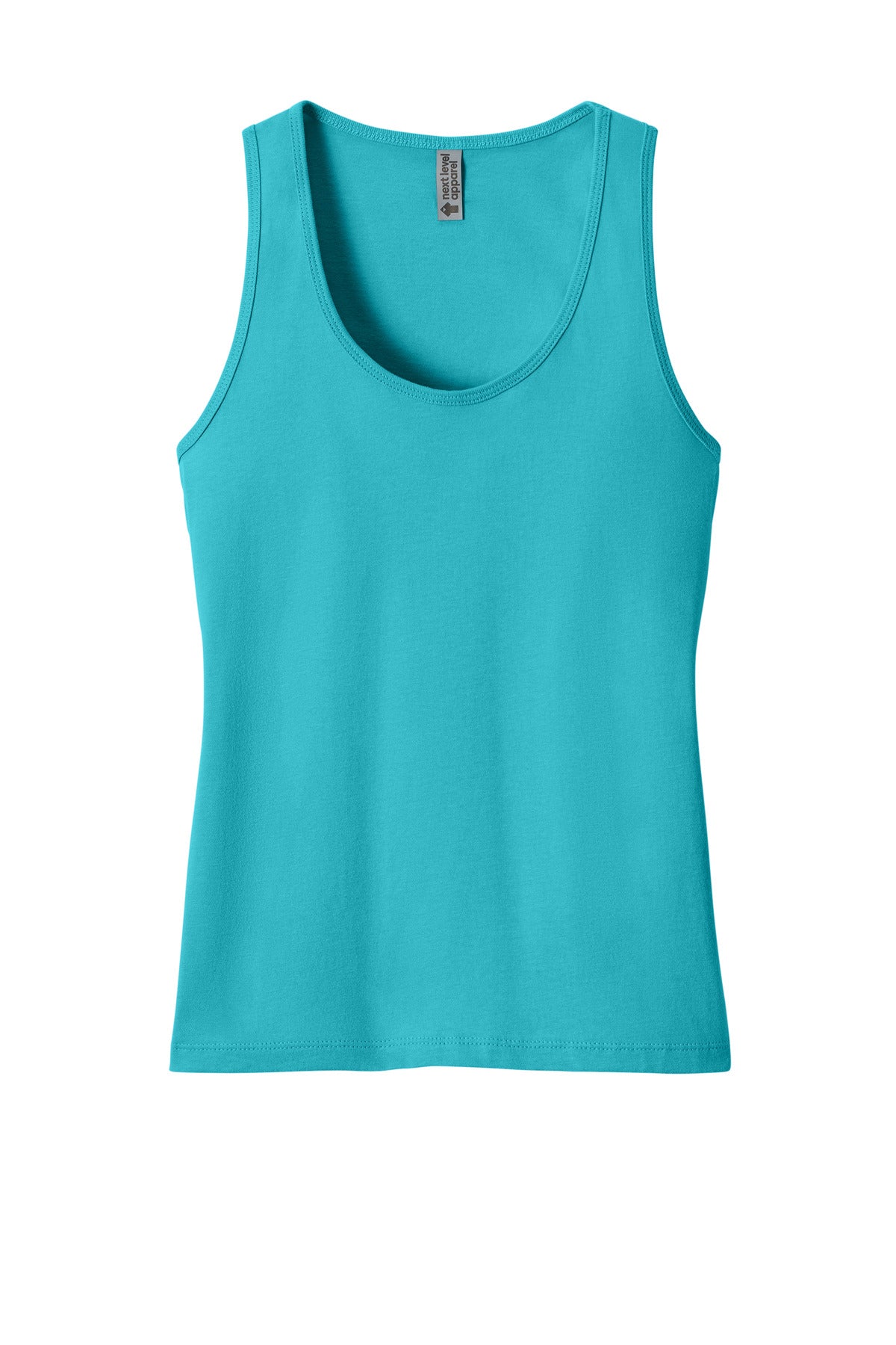 Front View of TahitiBlue Next Level Apparel Women's Cotton Tank NL3933