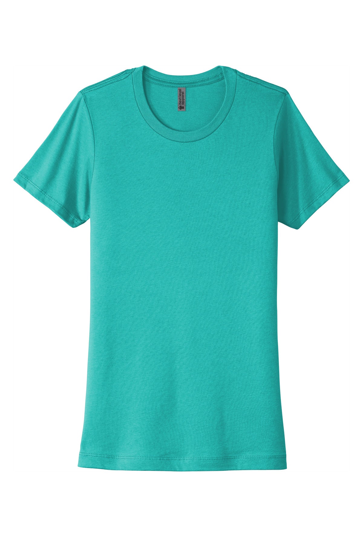 Front View of TahitiBlue Next Level Apparel Women's Cotton Tee. NL3900