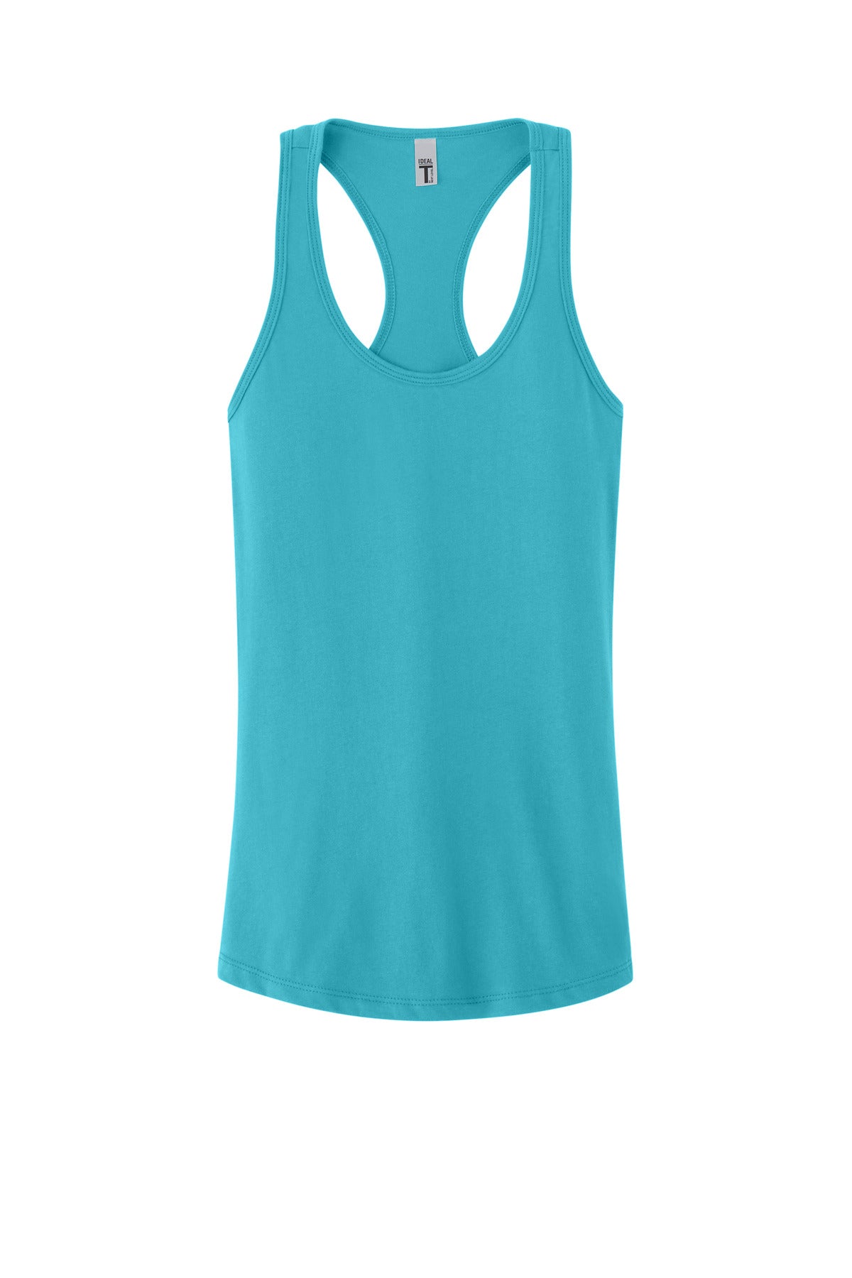 Front View of TahitiBlue Next Level Apparel Women's Ideal Racerback Tank NL1533