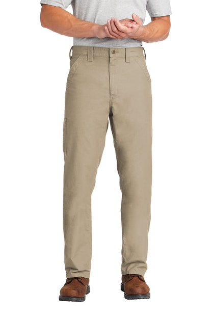 Front View of Tan Carhartt Canvas Work Dungaree. CTB151