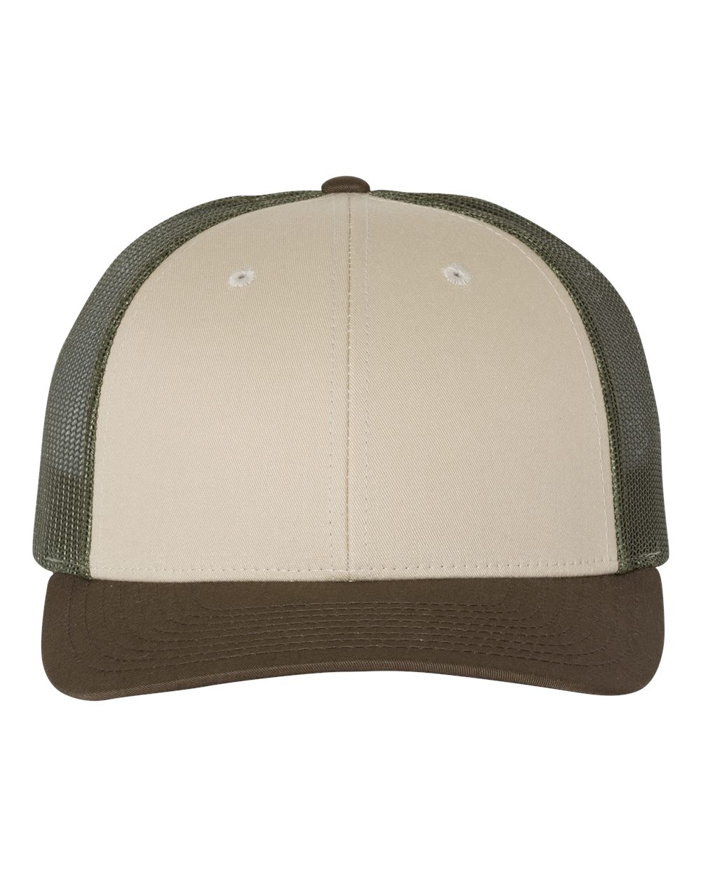Front View of Tan/ Loden/ Brown Low Pro Trucker Cap - 115