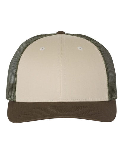 Front View of Tan/ Loden/ Brown Low Pro Trucker Cap - 115