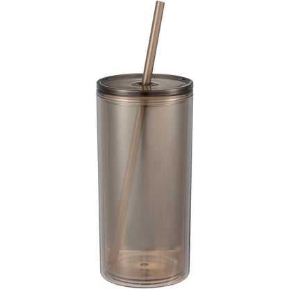 Front View of Tan Marly Recycled Acrylic Tumbler 16oz plain