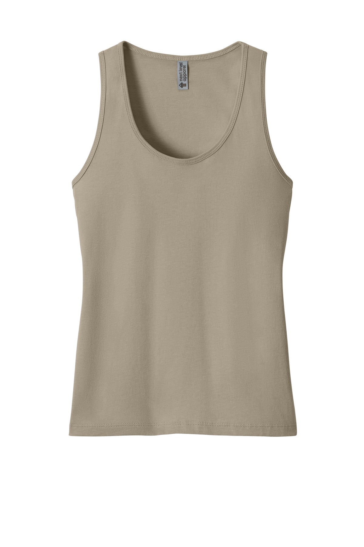 Front View of Tan Next Level Apparel Women's Cotton Tank NL3933