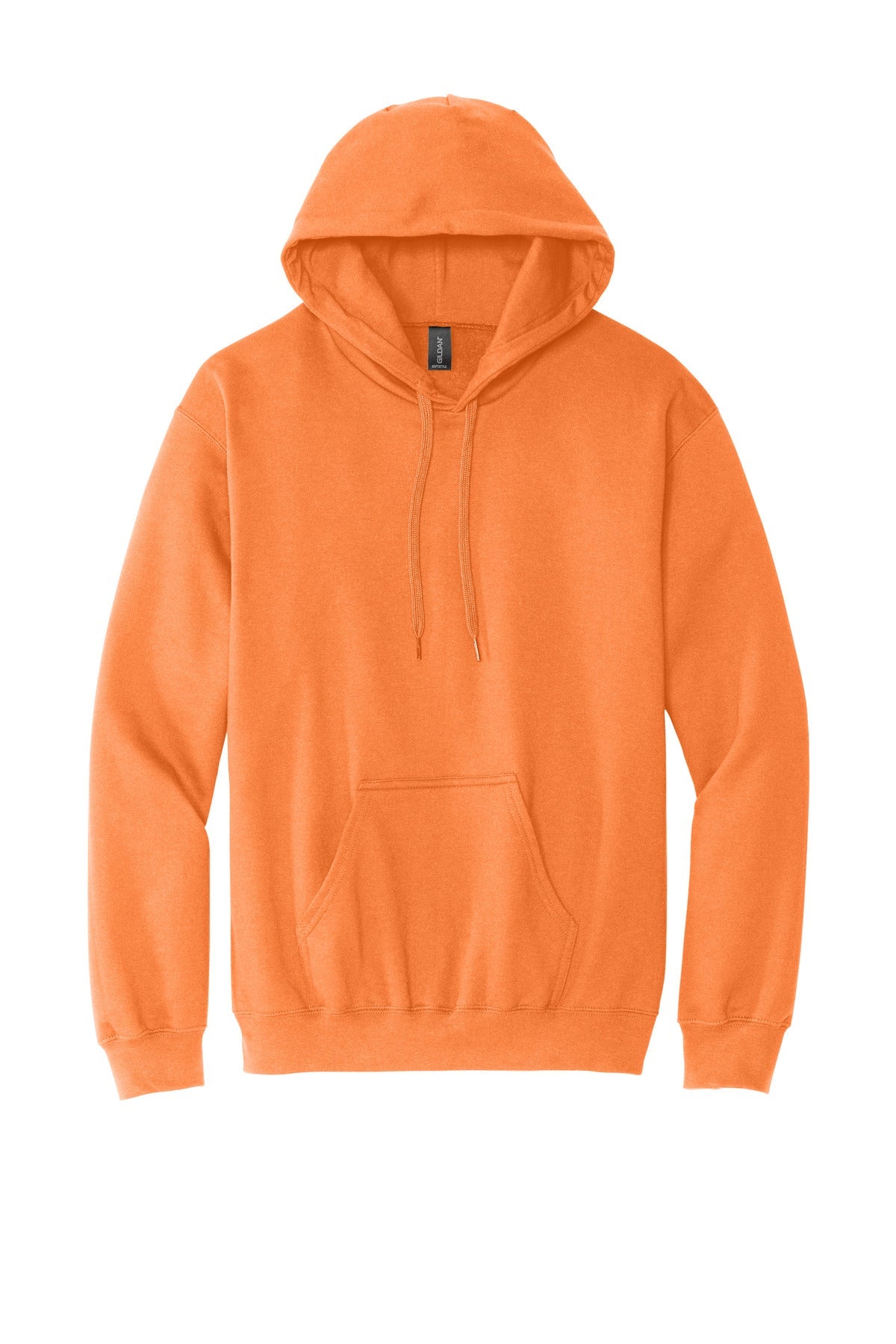 Front View of Tangerine Gildan Softstyle Midweight Pullover Hooded Sweatshirt SF500